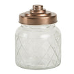 Lattice Glass Jars with Copper Coloured Lids