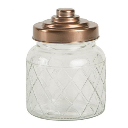 Lattice Glass Jars with Copper Coloured Lids