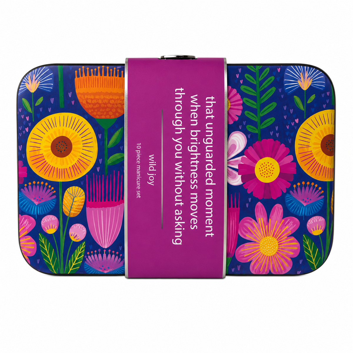 Artico manicure set in Wild Joy navy floral case