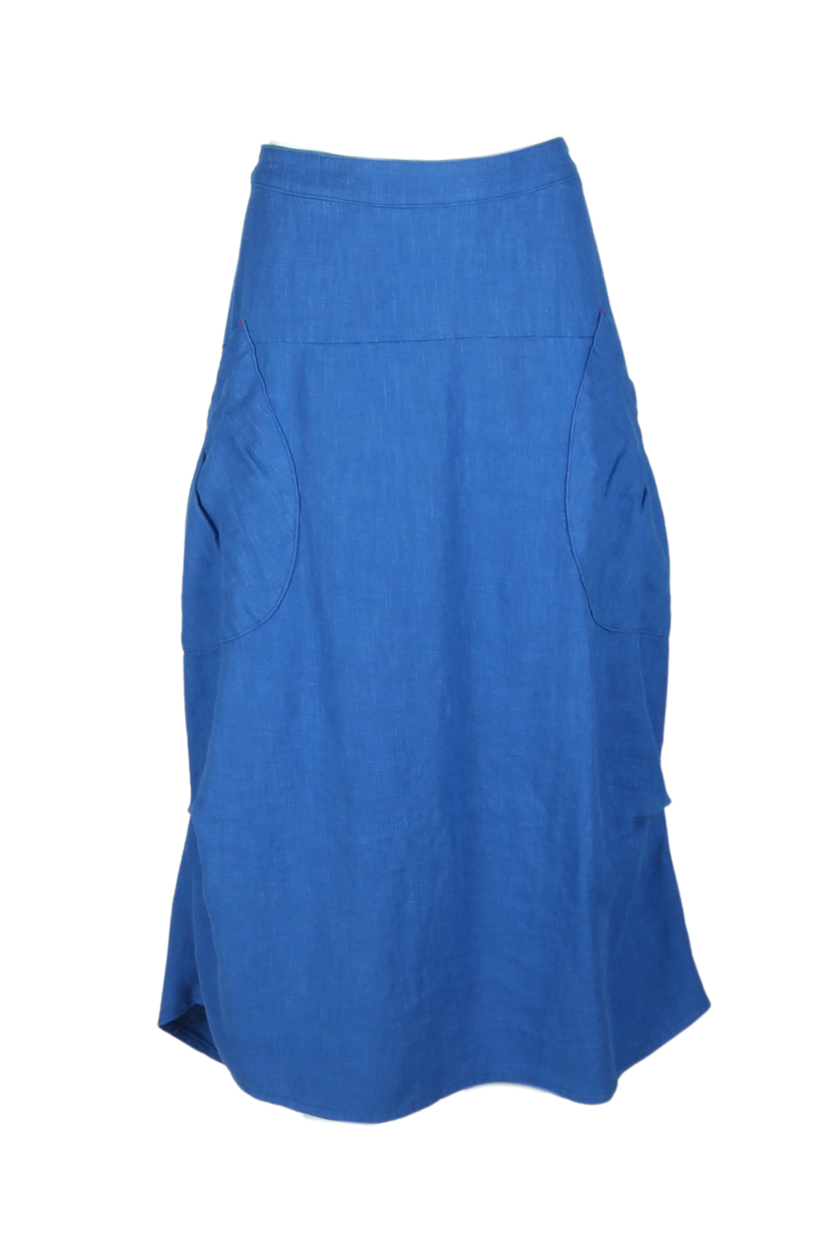 Milwaukee Fiesta Linen Skirt | Sea Blue | Olga de Polga