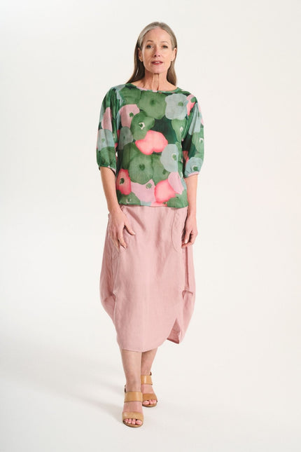 Milwaukee Solenne Skirt  Pink Linen/Tencel  - Olga De Polga