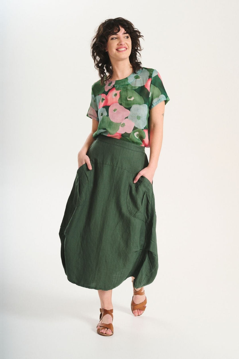 Milwaukee Solenne Skirt  Sage Linen/Tencel  - Olga De Polga