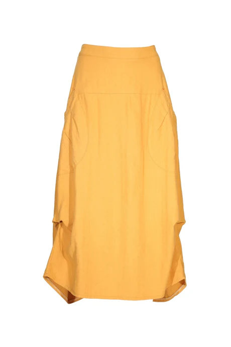 Milwaukee Linen/Cotton Skirt in Mustard - Olga De Polga