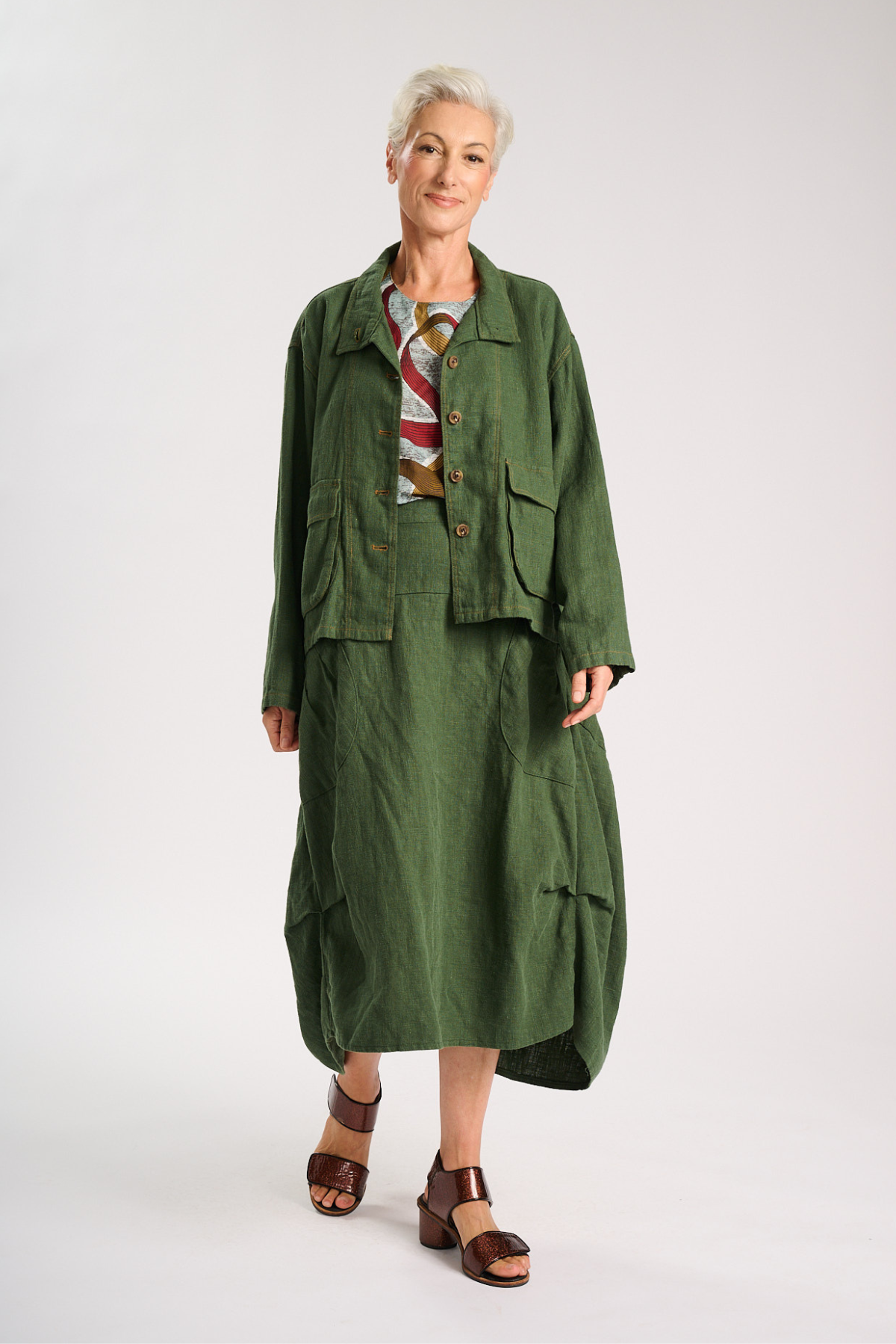 Milwaukee Fiesta Linen Skirt | Forest | Olga de Polga