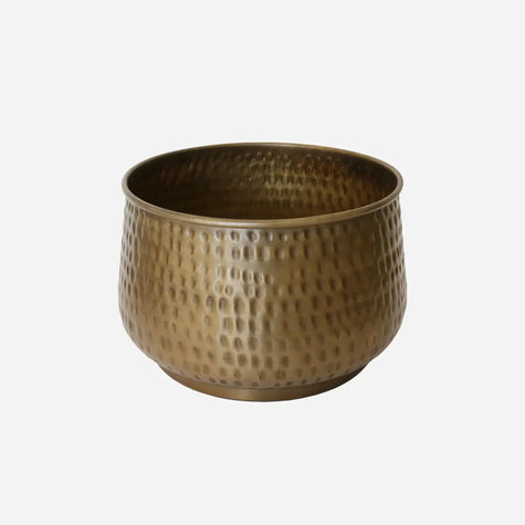 New York Set of 3 Planters in Antique Brass Finish