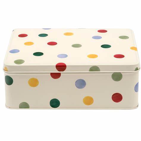 Polka Dot-  Deep Rectangle Tin