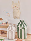 OYOY Saga Basket-Green Stripe 68X38cm
