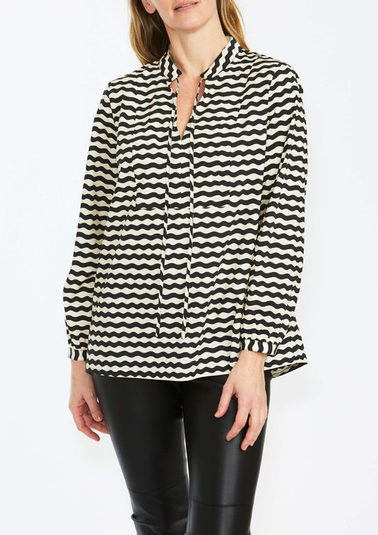 Pingpong Wave Print Blouse