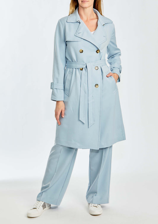 Pingpong City Trench Coat - Baby Blue