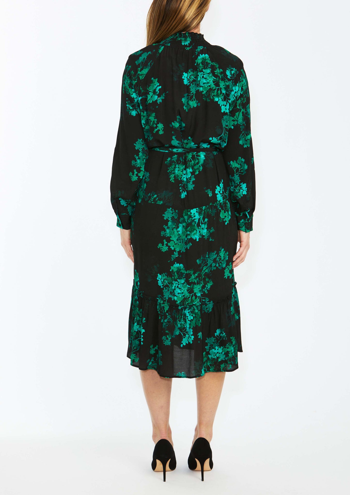 Pingpong Winter Flower Dress - Emerald Green