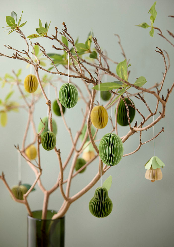 Bungalow Paper Eggs-Swirl Ivy, Set of 6