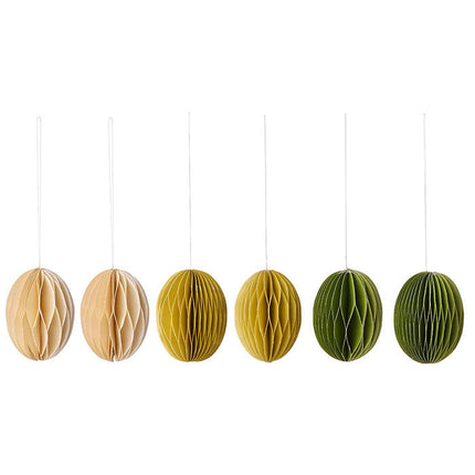 Bungalow Paper Eggs-Swirl Ivy, Set of 6
