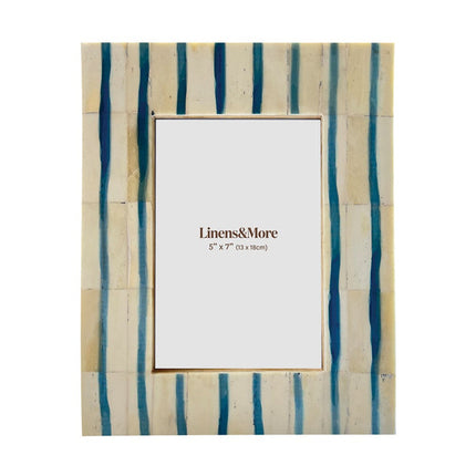 Coastal Blue Striped Photo Frame 5x7