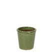 Flower Pot Glazed with Saucer Green