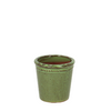 Flower Pot Glazed with Saucer Green