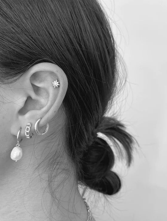 Ruby Tuesday Freshwater Pearl Hoops - Sterling Silver