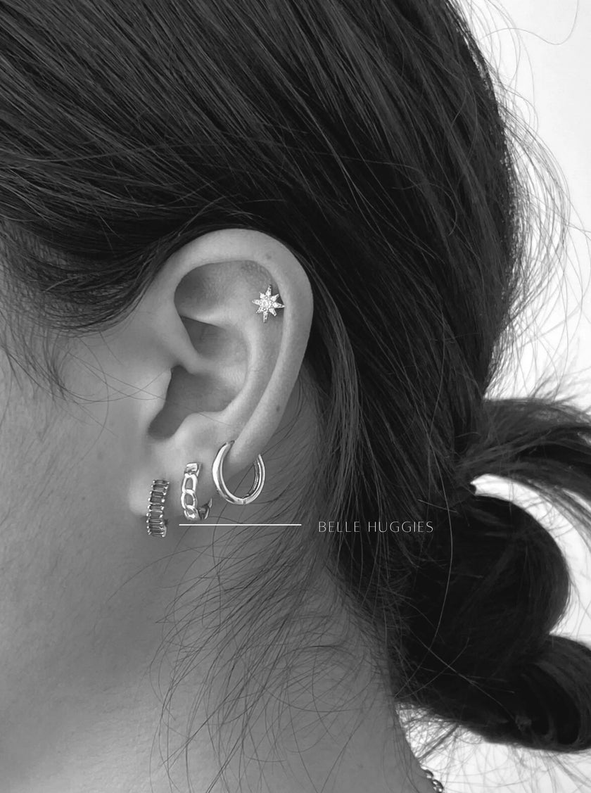 Ruby Tuesday Chain Huggies - Sterling Silver