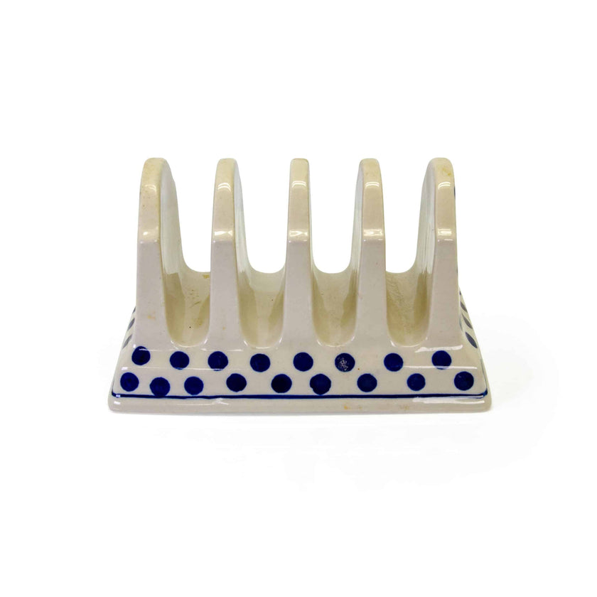 Polish Ceramics Toast Rack - Blue and White Spots