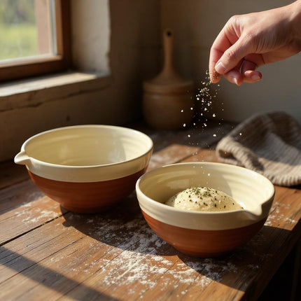 Porto Terracotta Ribbed Large Mixing Bowl