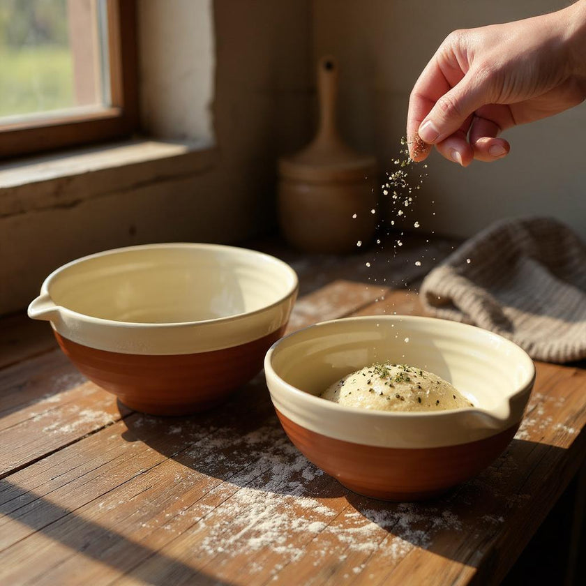 Porto Terracotta Ribbed Large Mixing Bowl