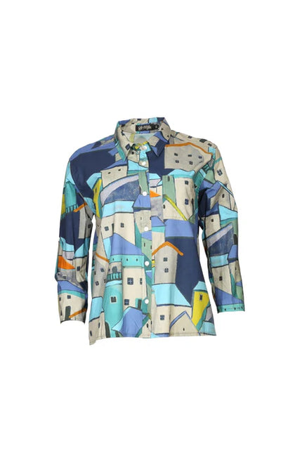 Pueblito Shirt Blue in Cotton - Olga De Polga