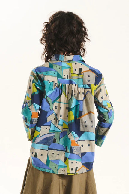 Pueblito Shirt Blue in Cotton - Olga De Polga