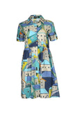 Pueblito Villa Dress Blue in Cotton - Olga De Polga