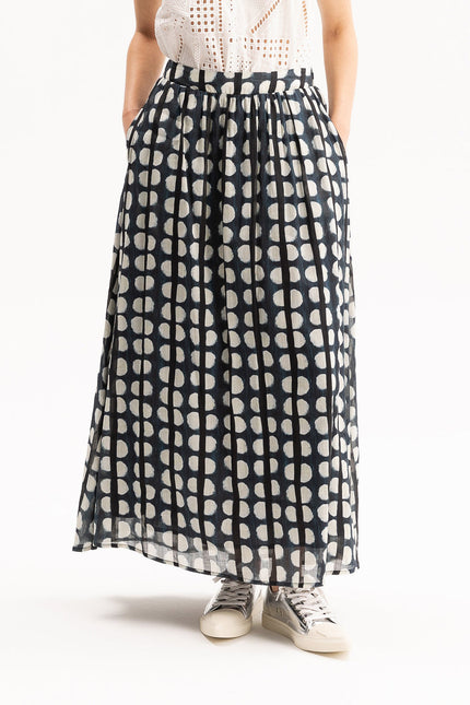 Molly Skirt-Navy Print, by Blacklist