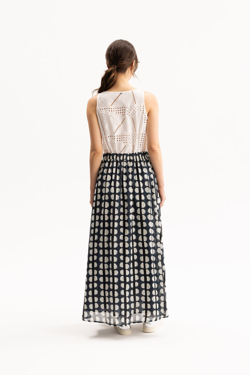 Molly Skirt-Navy Print, by Blacklist
