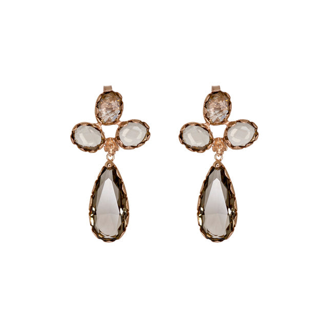 Simply Italian Smoky Triple Drop Earrings