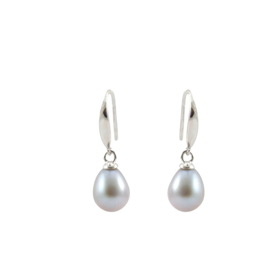 Silver Pearl Drop and Stirling Silver Earrings by Simply Italian