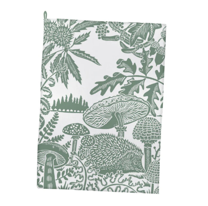 Kate Heiss Hedgehog Tea Towel Sage