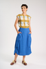 Milwaukee Fiesta Linen Skirt | Sea Blue | Olga de Polga