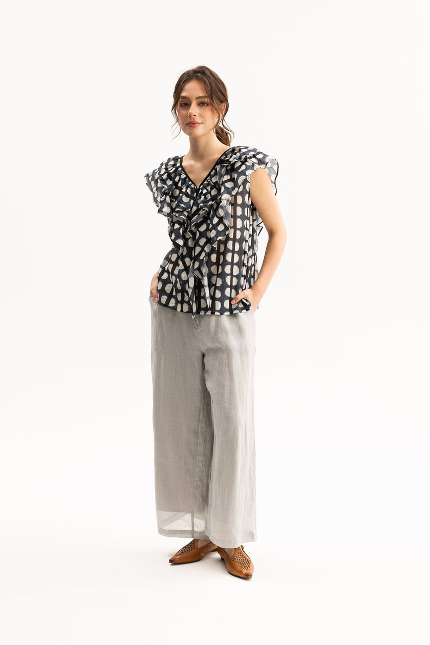 Kellie Top-Navy Print by Blacklist