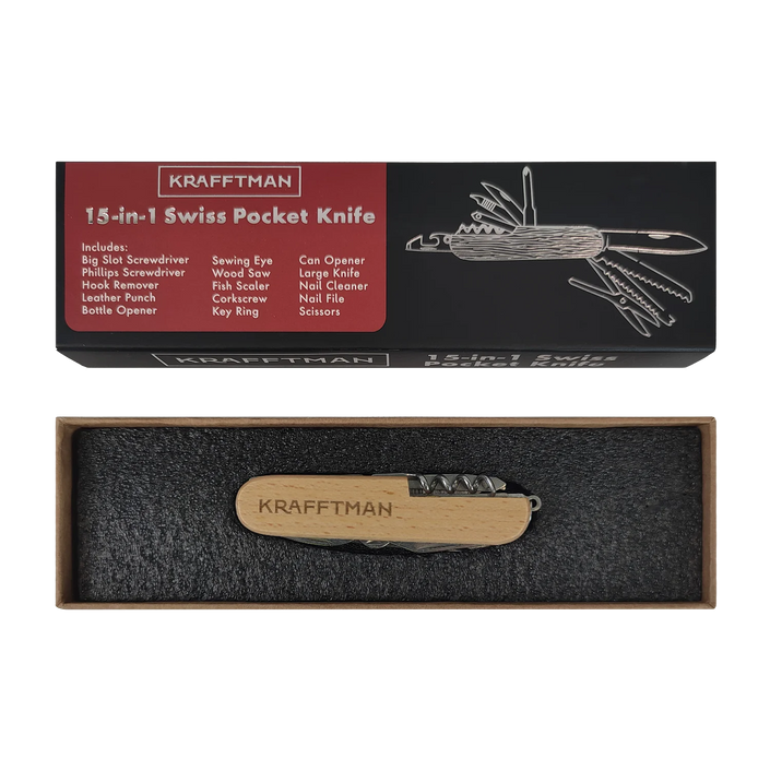 Krafftman 15-in-1 Swiss Pocket Knife