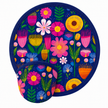 Artico folding twist hand fan in Wild Joy navy floral print