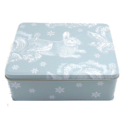 Rectangle Winter Rabbit Tin