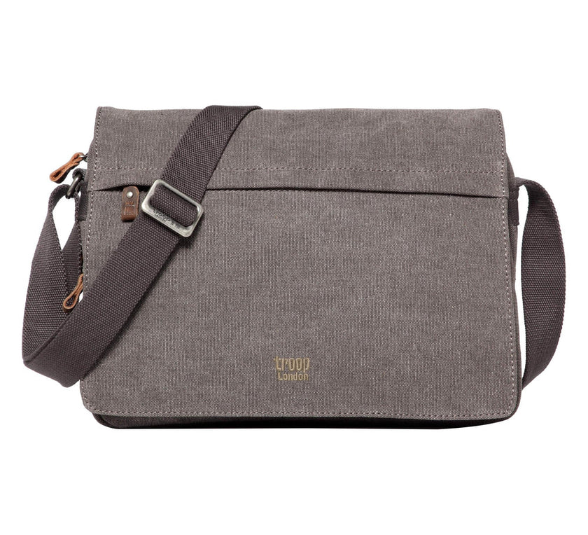 Troop Classic Small Flap Front Messenger Bag-Charcoal