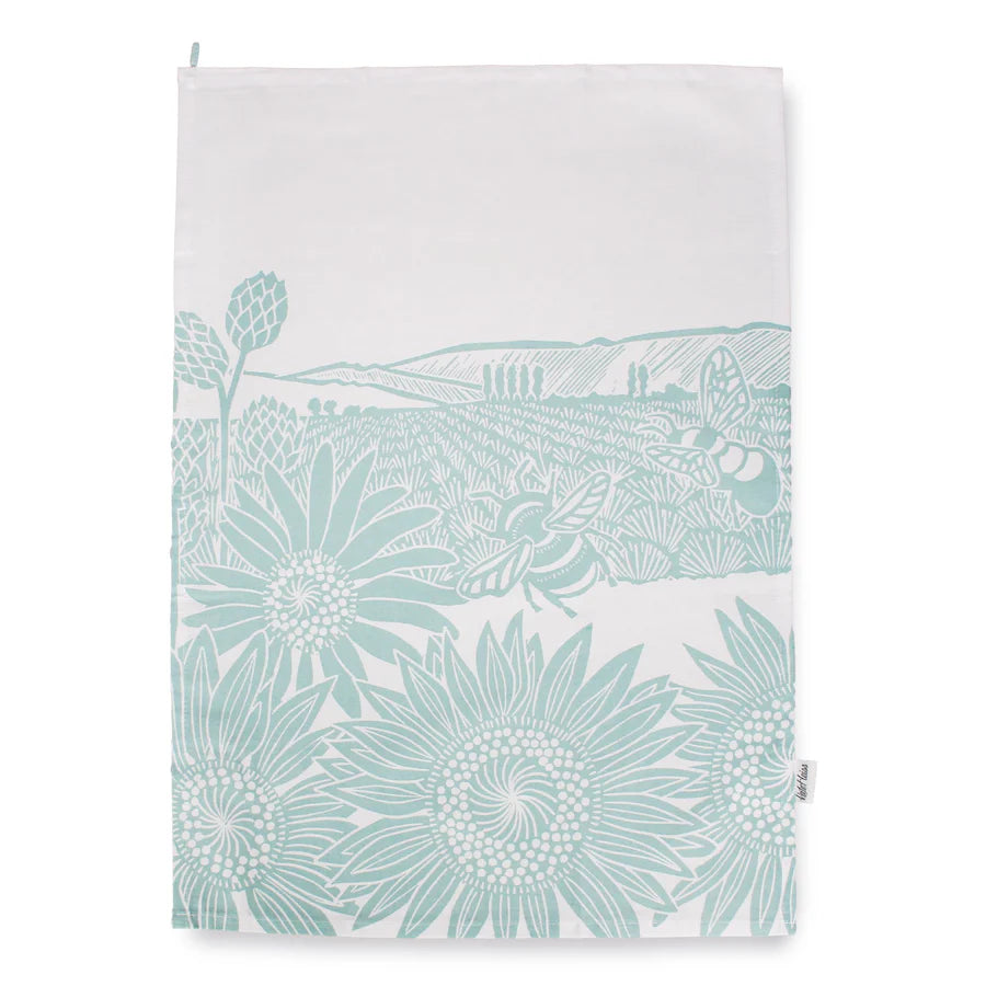 Kate Heiss Field Tea Towel Powder Blue