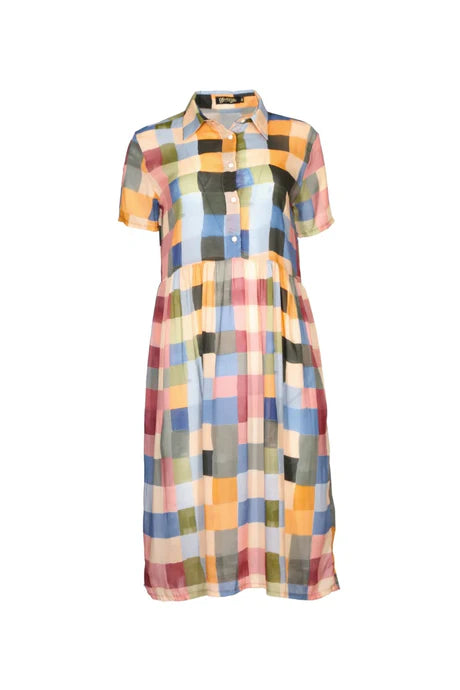 Tessera Long VIlla Dress in Cotton Voile - Olga De Polga