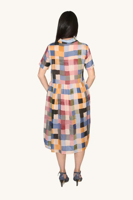 Tessera Long Villa Dress in Cotton Voile - Olga De Polga