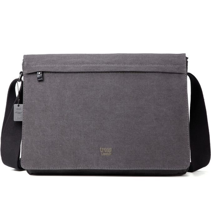 Troop Classic Small Flap Front Messenger Bag-Charcoal