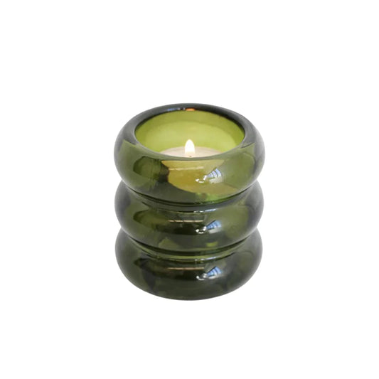 Verde Glass Candle Holder Green by CC Interiors