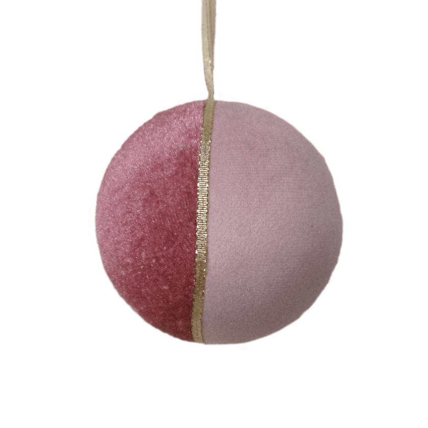 Pink Velvet Ball Gold Braid