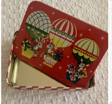 Vintage Deer Christmas TIn