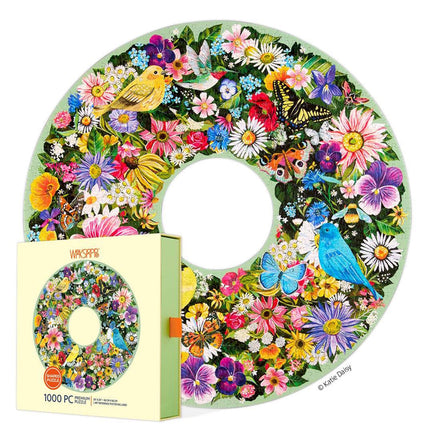 Spring Floral Wreath Circular Puzzle 1000pce