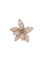 Champagne Fabric Flower Clip - Small