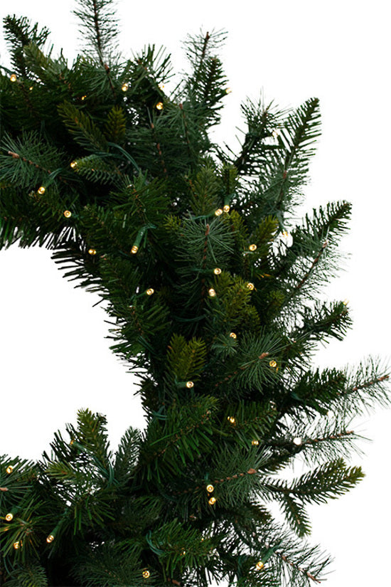 Spruce Pre-Lit Wreath 76cm detail