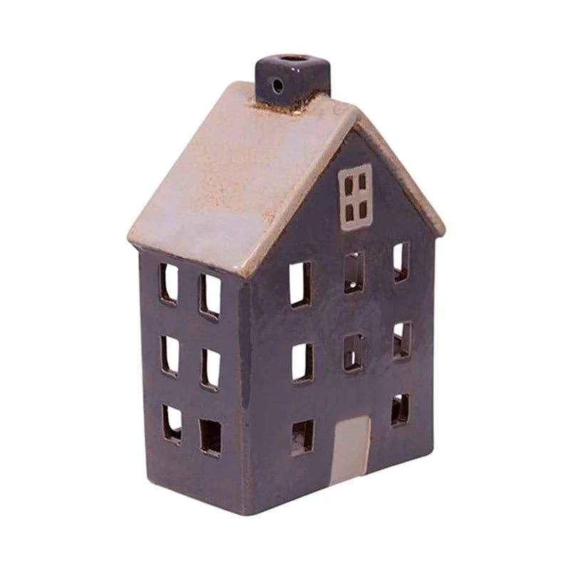 Alsace Tea Light Wide Chalet Grey Blue - French Country Collections