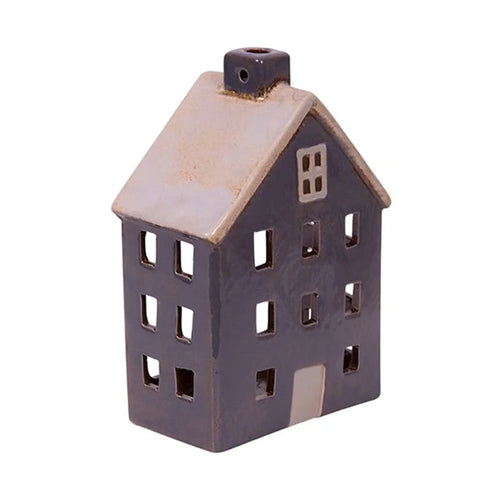 Alsace Tea Light Wide Chalet Grey Blue - French Country